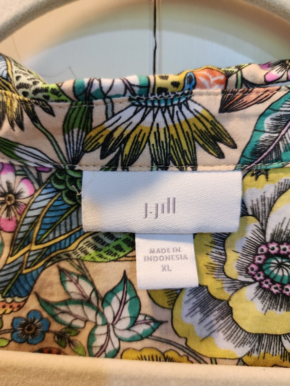 J Jill Floral Button-Up Shirt in Multi Color 100% Cotton XL - Picture 2 of 5